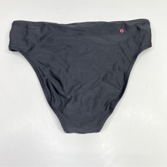 Red Carter Shine Solids O-Ring High Waisted Bikini bottom black - M - Picture 6 of 10